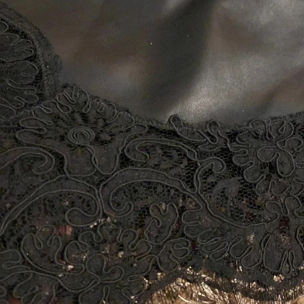 ROBERTO Cavalli leather/lace skirt size L - Picture 3 of 6